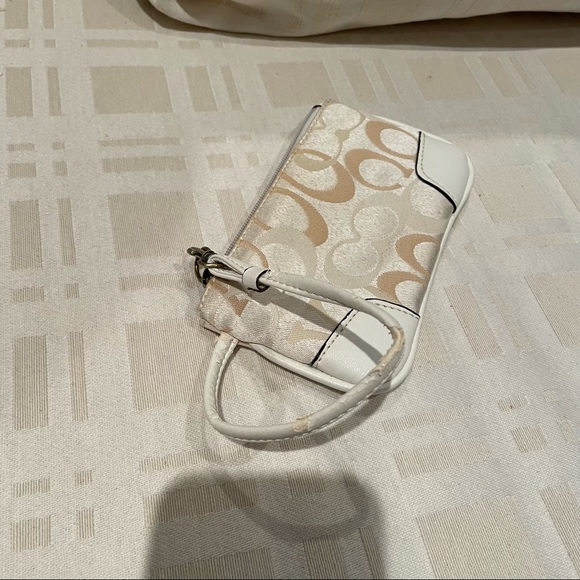 Coach Cream & Gold Small Wristlet - Picture 9 of 9